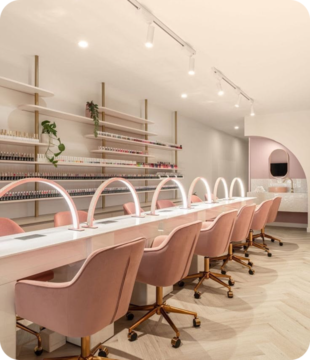 The Polly nail salon interior